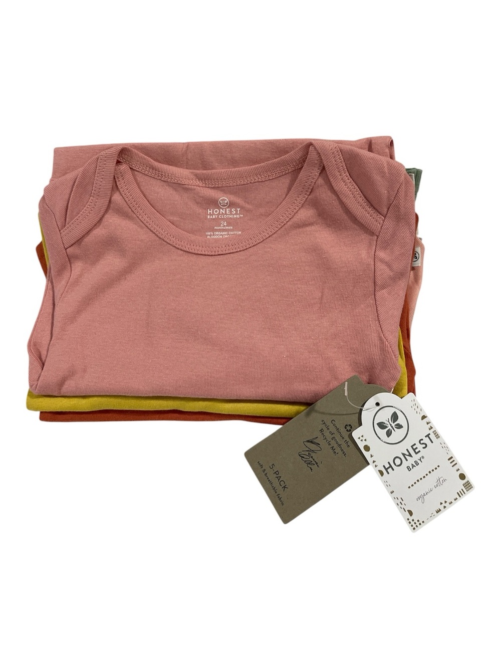 The Honest Company Solid Long-Sleeve Bodysuit | 5-Pack | 24-Months